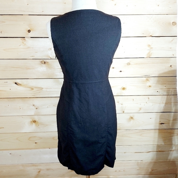 DKNY Wool Black Dress Size 8 Made In Italy - Picture 8 of 11